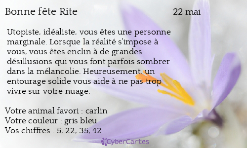 Carte bonne fête Rite