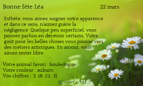 Carte bonne fête Léa
