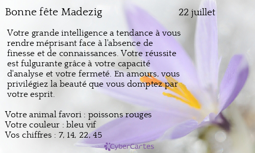 Carte bonne fête Madezig