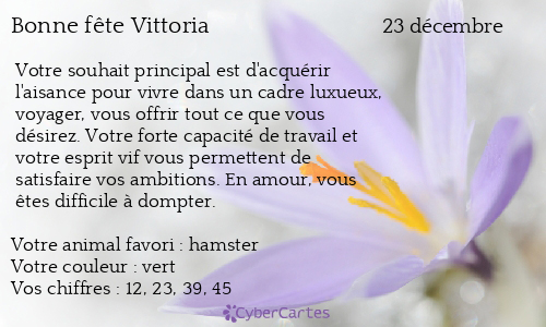 Carte bonne fête Vittoria