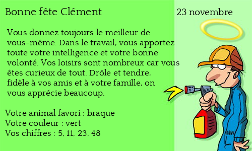 Carte bonne f&ecirc;te Clément