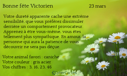 Carte bonne fête Victorien