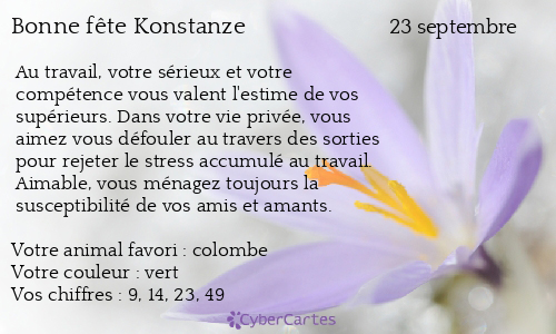 Carte bonne fête Konstanze