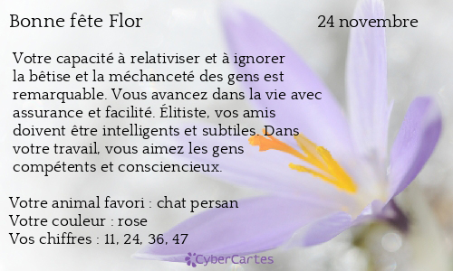 Carte bonne f&ecirc;te Flor