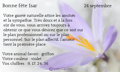 Carte bonne fête Isar