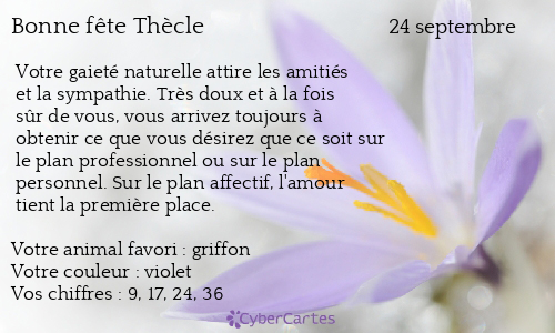 Carte bonne fête Thècle