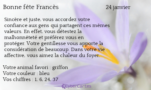 Carte bonne fête Francès