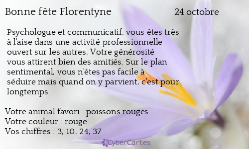 Carte bonne fête Florentyne