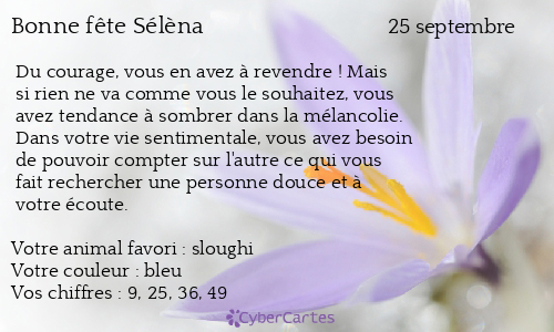 Carte bonne fête Sélèna