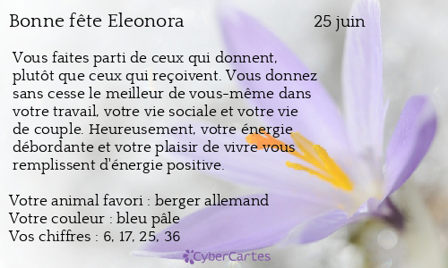 Carte bonne fête Eleonora