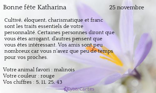 Carte bonne fête Katharina