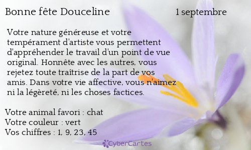 Carte bonne fête Douceline