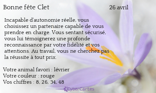 Carte bonne fête Clet