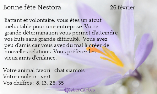 Carte bonne fête Nestora
