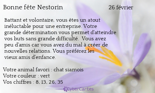 Carte bonne fête Nestorin