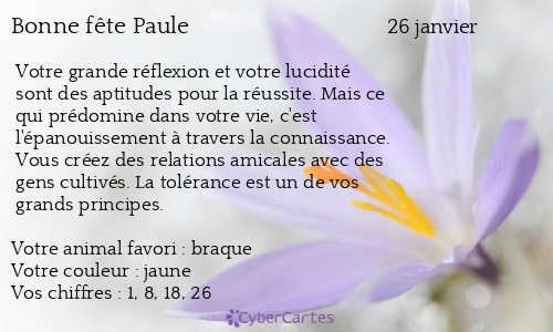 Carte bonne fête Paule