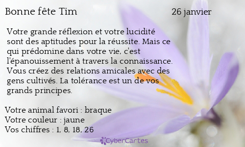 Carte bonne fête Tim