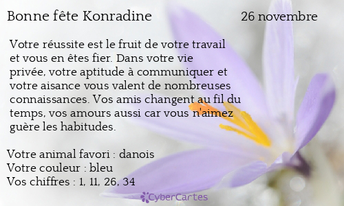 Carte bonne fête Konradine