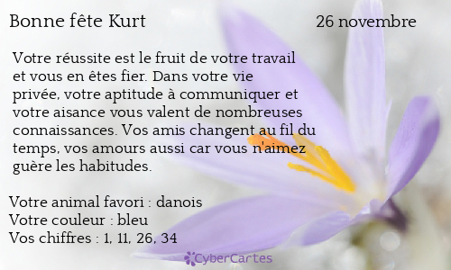 Carte bonne fête Kurt