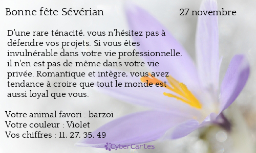 Carte bonne fête Sévérian
