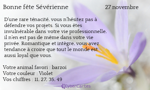 Carte bonne fête Sévérienne