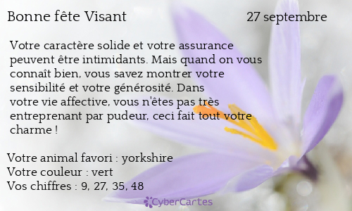 Carte bonne fête Visant