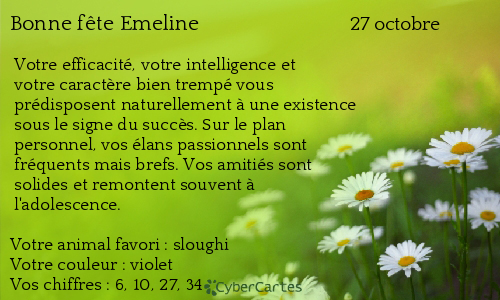 Carte bonne f te Emeline 27 octobre