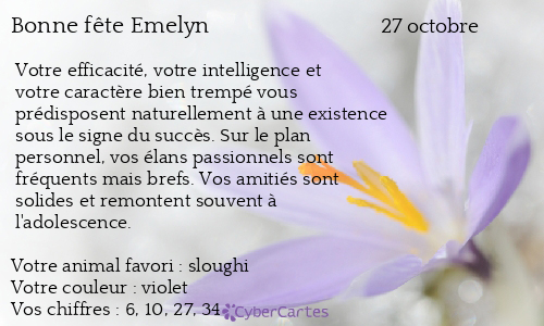 Carte bonne fête Emelyn