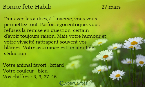 Carte bonne fête Habib