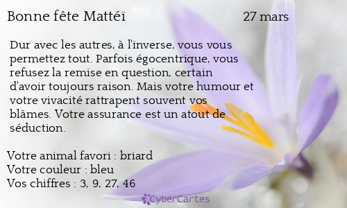 Carte bonne fête Mattéï
