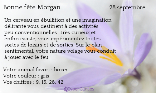 Carte bonne fête Morgan