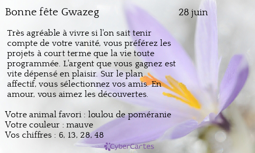 Carte bonne fête Gwazeg