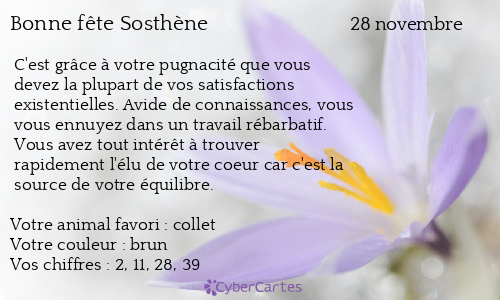 Carte bonne fête Sosthène