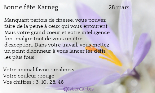 Carte bonne fête Karneg
