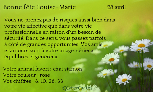 Carte bonne fête Louise-Marie