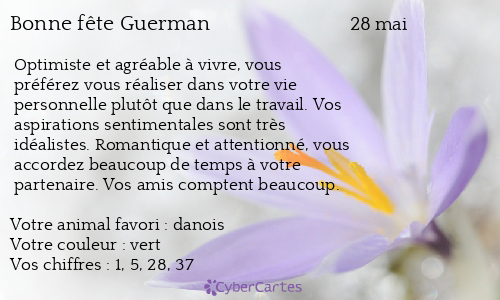 Carte bonne fête Guerman