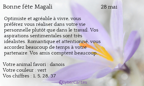 Carte bonne fête Magali