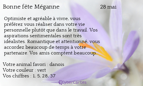 Carte bonne fête Méganne