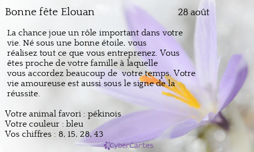 Carte bonne fête Elouan