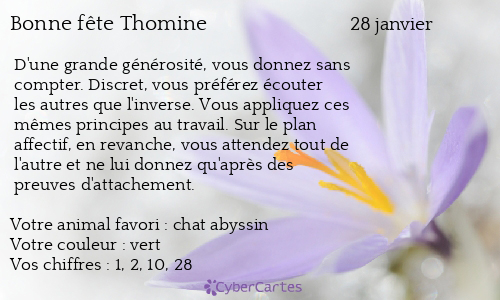 Carte bonne fête Thomine