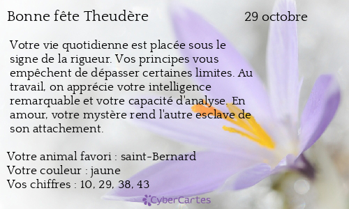 Carte bonne fête Theudère