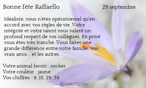 Carte bonne fête Raffaello