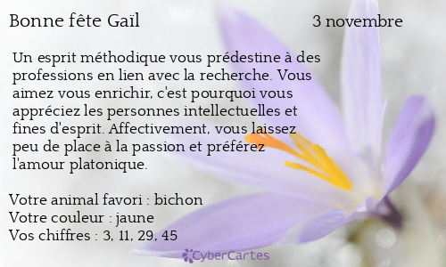 Carte bonne f&ecirc;te Gaïl