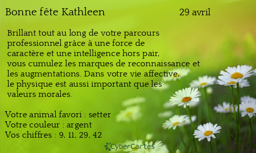 Carte bonne fête Kathleen