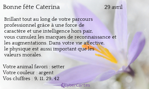 Carte bonne fête Caterina