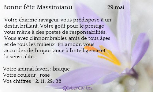Carte bonne fête Massimianu