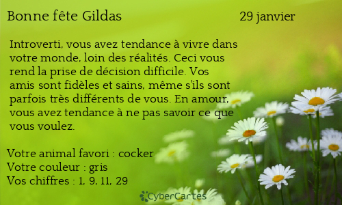 Carte bonne fête Gildas