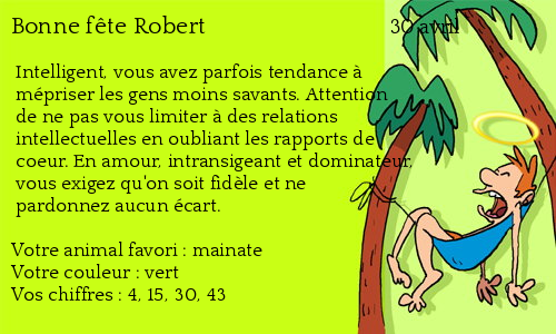 Carte bonne fête Robert