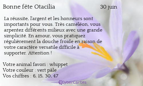 Carte bonne fête Otacilia