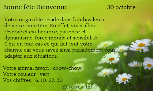 Carte bonne fête Bienvenue